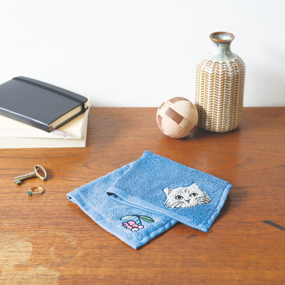 松尾ミユキ Gauze Hand Towel Gray Rabbit ハンドタオル MM1014 main image 0